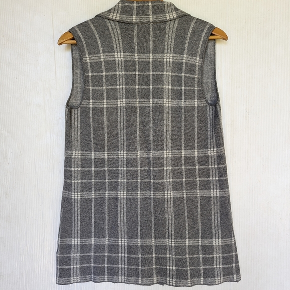 MARLED gray plaid cardigan sweater vest - Picture 4 of 10